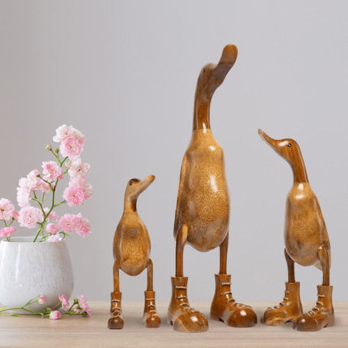 Holzente mit Aufkleber,...