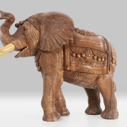 Holzskulptur Elefant "INDIA"