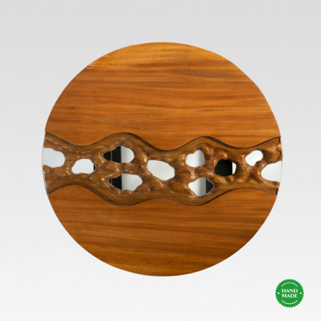 Couchtisch "RIVER" mit Glas | Vollholz