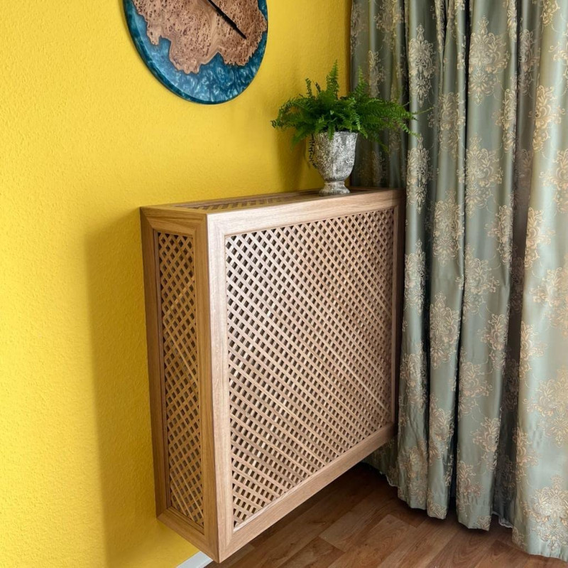 Heizkörperabdeckung Aus Baumwolle-Leinen - Staubschutz Mit Magneten