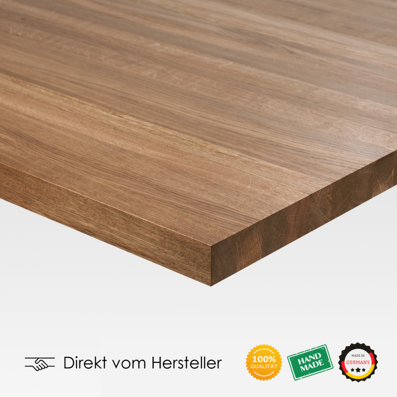 Massivholzplatte Dunkel Eiche Tischplatte Naturholz Esstisch Schreibtisch Arbeitsplatte Küche