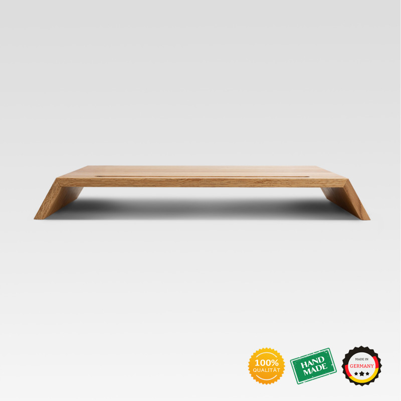 Monitorständer Aus Deutscher Massiv-Eiche – Stylischer & Ergonomischer Schreibtischaufsatz Für Bildschirme